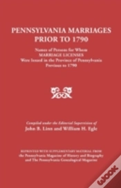 Capa do artigo Pennsylvania Marriages Prior To 1790