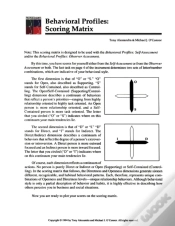 Capa do artigo People Smarts - Behavioral Profiles, Scoring Matrix Pamphlet