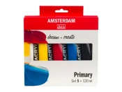 Capa do artigo Pintura Acrilica Amsterdam 120 ml caixa de 5 unidades cores básicas
