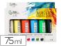 Pintura Acrilica Liderpapel Caixa com 6 tubos de plastico de 75 ml cores básicas - Preview