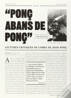 Capa do artigo Ponç Abans De Ponç