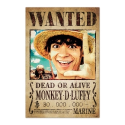 Capa do artigo Poster One Piece Netflix - Wanted Monkey D. Luffy