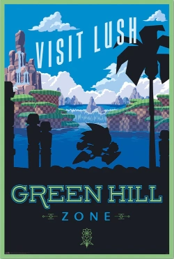 Capa do artigo Poster Sonic The Hedgehog - Visit Lush Green Hill Zone