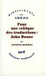 Pour Une Critique Des Traductions : John Donne - Preview