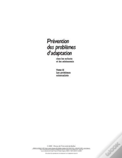 Capa do artigo Prévention Des Problèmes D'Adaptation ; Chez Les Enfants Et Les Adolescents Tome 2 ; Les Problèmes Externalisés
