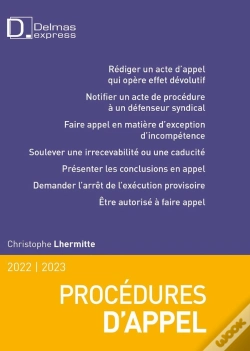 Capa do artigo Procedures D'Appel 2021/2022 - 2e Ed.