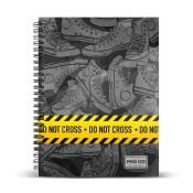Capa do artigo PRODG Do Not Cross Caderno A4 Papel Listrado, Cinza