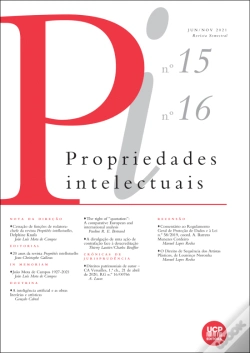 Capa do artigo Propriedades Intelectuais N.º 15 e 16