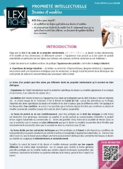 Capa do artigo Propriéte Intellectuelle ; Dessins Et Modèles