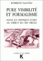 Pure Visibilité Et Formalisme ; Dans La Critique D'Art Au Début Du Xxe Siècle - Preview