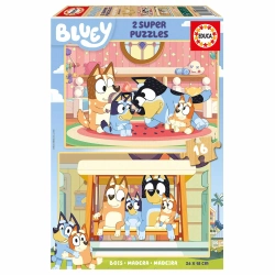 Capa do artigo Puzzle De Madeira Educa 2X16 Peças Bluey 20347