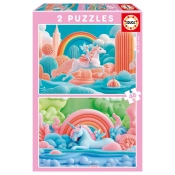 Capa do artigo Puzzle Educa 2X48 Peças Unicornios Magicos 20223