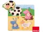 Puzzle goula madeira 4 peças animais quinta cor - Preview