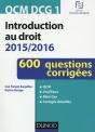 Qcm Dcg 1 ; Introduction Au Droit ; 600 Questions Corrigées (3e Édition) - Preview