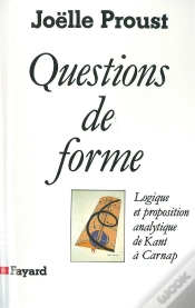 Capa do artigo Questions De Forme ; Logique Et Proposition Analytique De Kant A Carnap