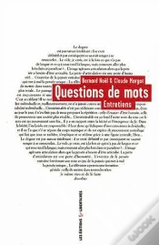 Capa do artigo Questions De Mots : Entretiens