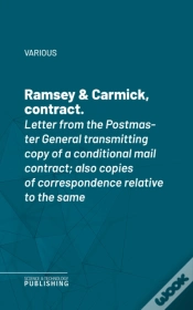 Capa do artigo Ramsey & Carmick, Contract.Letter From The Postmaster General Transmitting Copy Of A Conditional Mail Contract; Also Copies Of Correspondence Relative