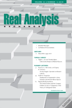 Capa do artigo Real Analysis Exchange 44, No. 1