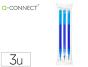 Recarga esferografica q-connect retratil kf11058 apagavel azul caixa de 3 unidades - Preview