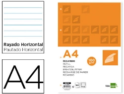 Capa do artigo Recarga Liderpapel Din A4 100 folhas 100 g/m2 Pautado Horizontal com Margem 4 Furos