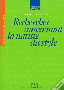 Capa do artigo Recherches Concernant La Nature Du Style