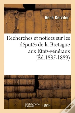 Capa do artigo Recherches Deputes Bretagne Edition 1885 1889