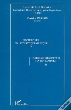 Capa do artigo Recherches En Linguistique Grecque T.2