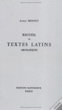 Capa do artigo Recueil De Textes Latins Archaïques