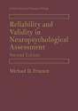 Reliability And Validity In Neuropsychological Assessment - Preview