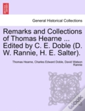 Capa do artigo Remarks And Collections Of Thomas Hearne