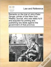 Capa do artigo Remarks On The Trial Of John-Peter Zenge