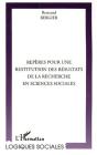 Repères Pour Une Restitution Des Résultats De La Recherche En Sciences Sociales - Preview