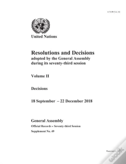 Capa do artigo Resolutions And Decisions Adopted By The General Assembly During Its Seventy-Third Session