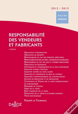 Capa do artigo Responsabilité Des Vendeurs Et Fabricants (Édition 2012/13)