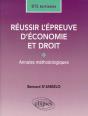 Réussir L'Épreuve D'Économie Et Droit - Bts Tertiaires - Annales Méthodologiques - Preview
