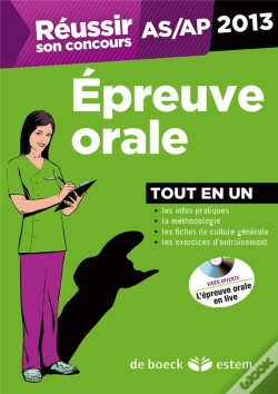 Capa do artigo Réussir Son Concours As/Ap ; Épreuve Orale ; Tout En Un ; 2013
