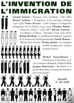Capa do artigo Revue Agone Tome 40 : L'Invention De L'Immigration