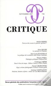 Revue Critique T.726; (Édition Novembre 2007)