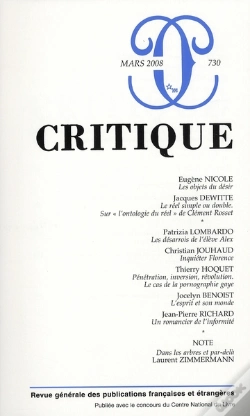 Capa do artigo Revue Critique T.730