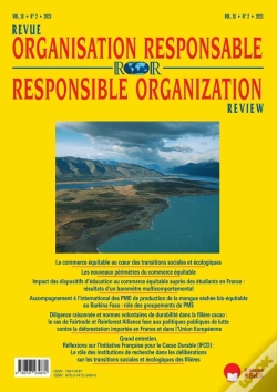 Capa do artigo Revue De L'Organisation Responsable : Revue De L'Organisation Responsable 2-2023 : Les Nouveaux Périmètres Du Commerce Équitable