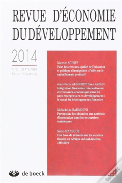 Capa do artigo Revue D'Economie Du Developpement 2014/3