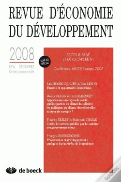 Capa do artigo Revue D'Économie Du Développement T.4 (Édition 2008)