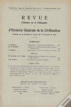 Capa do artigo Revue D'Histoire De La Philosophie Et D'Histoire Generale De La Civilisation/Oct
