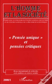 Capa do artigo Revue Internationale De Recherches Et De Syntheses En Sciences Sociales N.135 ; Pensee Unique Et Pensees Critiques