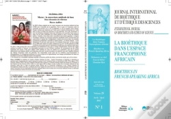 Capa do artigo Revue Jib Vol 28 N1 2017 : La Bioethique Dans L'Espace Francophone Africain