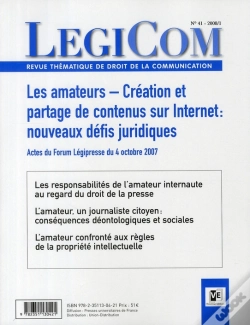 Capa do artigo Revue Legicom T.41; Les Amateurs ; Création Et Partage De Contenus Sur Internet