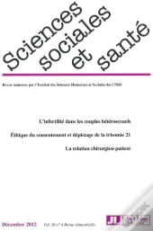 Revue Sciences Sociales Et Sante - Vol 30 - No4/2012