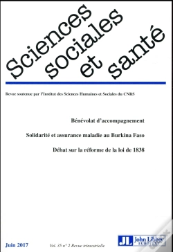 Capa do artigo Revue Sciences Sociales Et Sante Vol 35 - N 2/2017