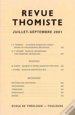 Capa do artigo Revue Thomiste - N 1 Et 2/2001 - Numero Double