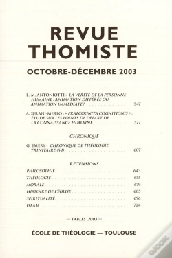 Capa do artigo Revue Thomiste - N 4/2003